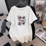 Футболка с цветочной надписью