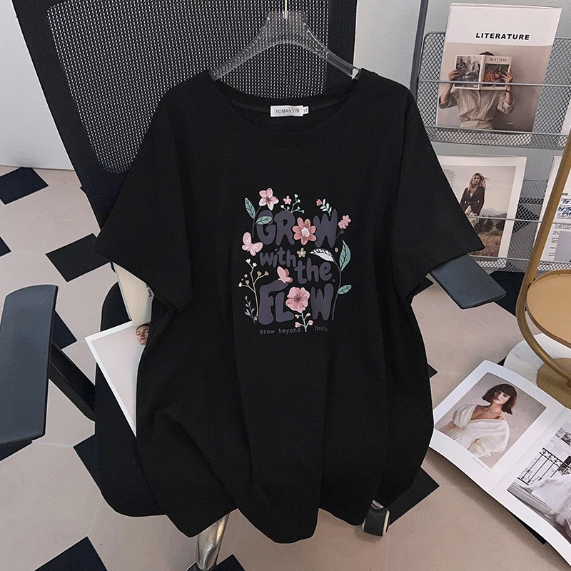 主图-3 Футболка с цветочной надписью — изображение 3