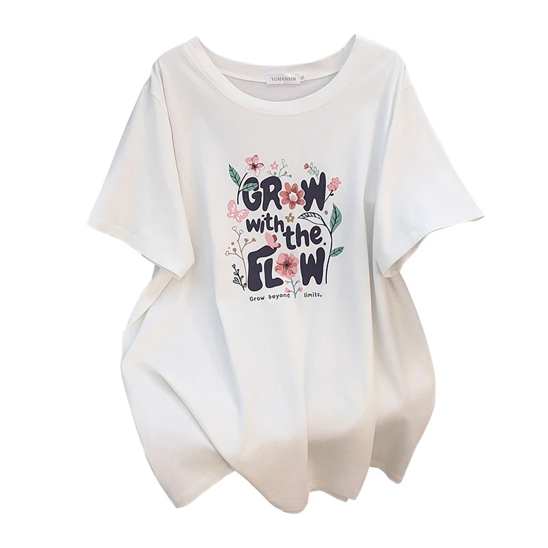 主图-5 Футболка с цветочной надписью — изображение 5