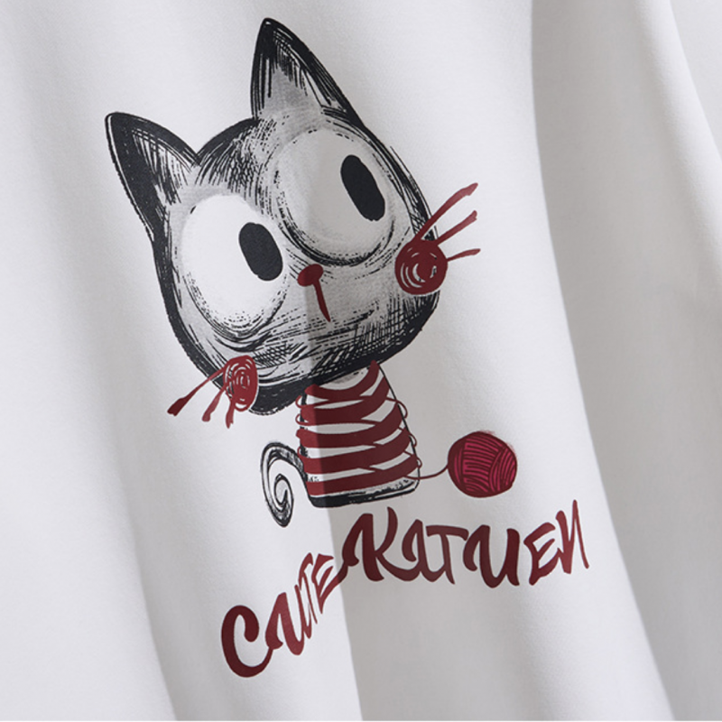 Свободный свитшот с милым котиком — изображение 7